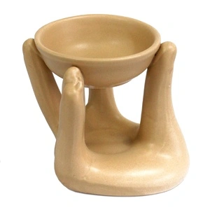 Open Hands Oil Burner - Tan
