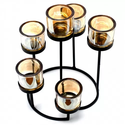 Centrepiece Iron Votive Candle Holder - 6 Cup Circule Tree ➤ топ цена ➤ sorbe.bg