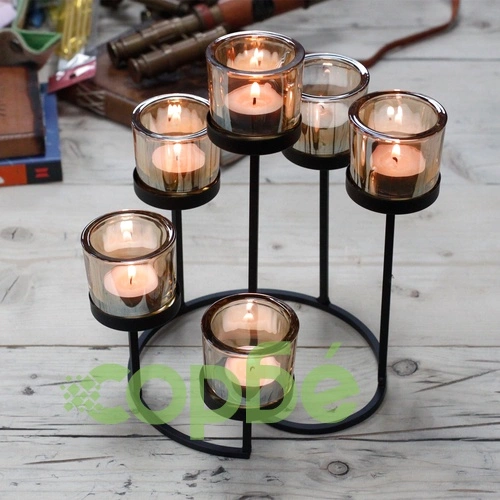 Centrepiece Iron Votive Candle Holder - 6 Cup Circule Tree ➤ топ цена ➤ sorbe.bg