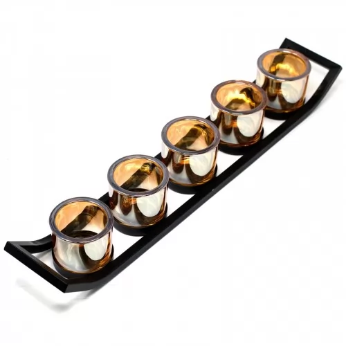 Centrepiece Iron Votive Candle Holder - 5 Cup Ledge ➤ топ цена ➤ sorbe.bg
