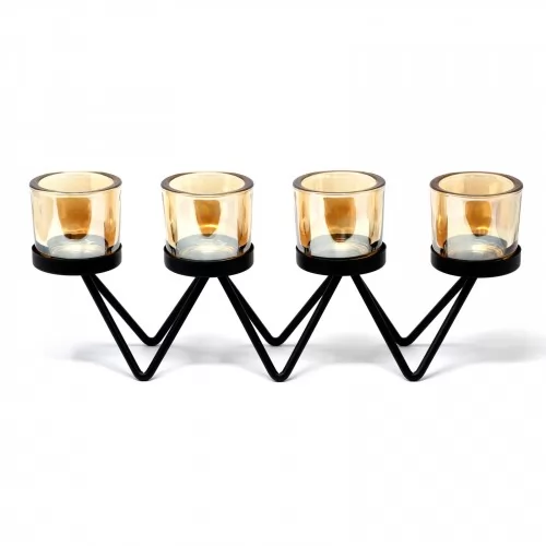 Centrepiece Iron Votive Candle Holder - 4 Cup Zig Zag ➤ топ цена ➤ sorbe.bg