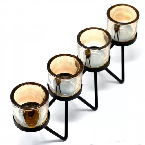 Centrepiece Iron Votive Candle Holder - 4 Cup Zig Zag ➤ топ цена ➤ sorbe.bg