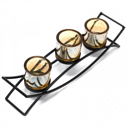 Centrepiece Iron Votive Candle Holder - 3 Cup Silluethe ➤ топ цена ➤ sorbe.bg
