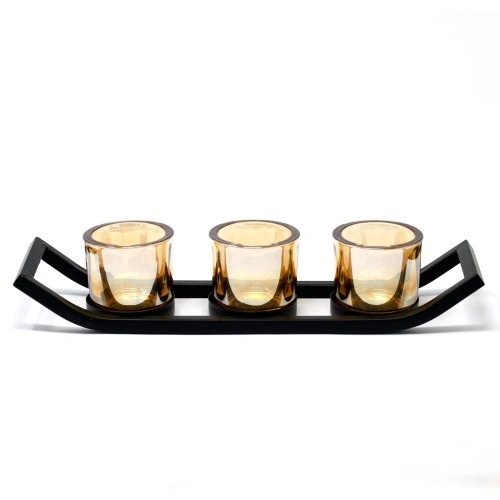 Centrepiece Iron Votive Candle Holder - 3 Cup Ledge ➤ топ цена ➤ sorbe.bg