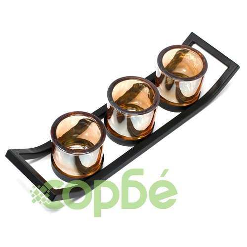 Centrepiece Iron Votive Candle Holder - 3 Cup Ledge ➤ топ цена ➤ sorbe.bg
