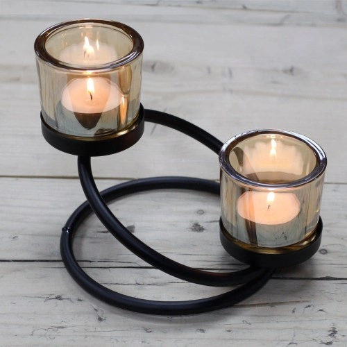 Centrepiece Iron Votive Candle Holder - 2 Cup Double Step ➤ топ цена ➤ sorbe.bg