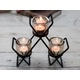 Centrepiece Iron Votive Candle Holder - 3 Cup Triangle