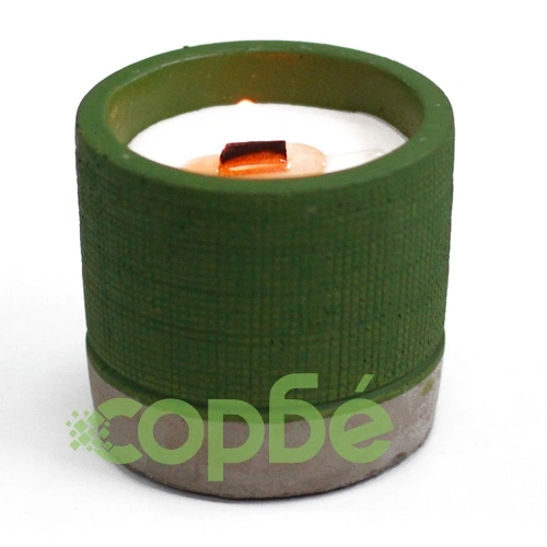 Pot Concrete Soy Candle - Green - Sea Moss and Herbs ➤ топ цена ➤ sorbe.bg