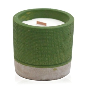 Pot Concrete Soy Candle - Green - Sea Moss and Herbs