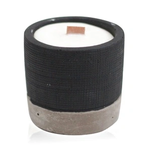 Pot Concrete Soy Candle - Black - Brandy Butter