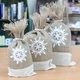 Danish Pouch Set of 3 - White and Snowflake