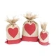 Danish Pouch Set of 3 - Red and Heart