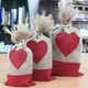 Danish Pouch Set of 3 - Red and Heart