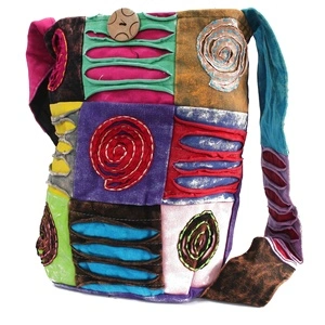 Ethnic Sling Bag - Purple / Spiral