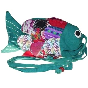Recycled Handmade Fish Bags - Green