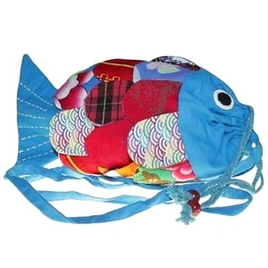 Recycled Handmade Fish Bags - Blue