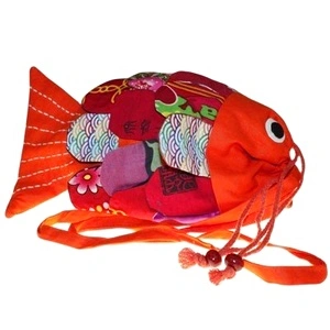 Recycled Handmade Fish Bags - Orange