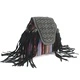Venetian - Black Stripy With Fringe