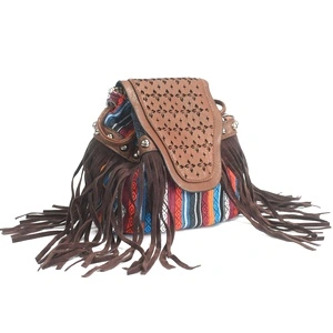 Venetian - Chocolate Stripy With Fringe