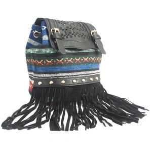 Milan - Black Stripy With Fringe