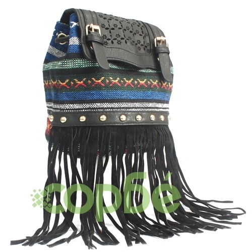 Milan - Black Stripy With Fringe ➤ топ цена ➤ sorbe.bg