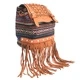 Milan - Light Brown Stripy With Fringe