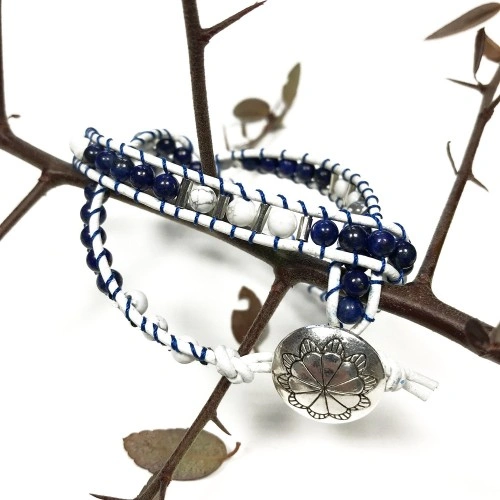 Double Wrap Bracelet - Navy Style with Lapis ➤ топ цена ➤ sorbe.bg