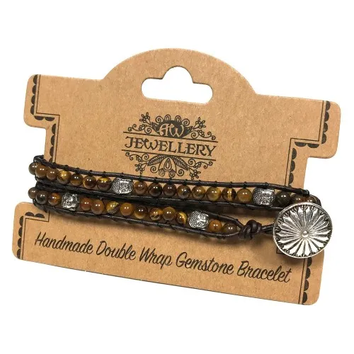Double Wrap Bracelet - Buddha with Tiger-eye ➤ топ цена ➤ sorbe.bg