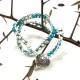 Double Wrap Bracelet - Turquoise and White Agate