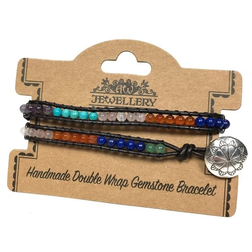 Double Wrap Bracelet - Multi Stone Chakra ➤ топ цена ➤ sorbe.bg
