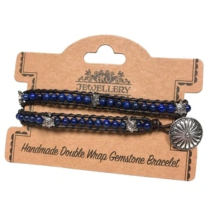 Double Wrap Bracelet - Turtles with Lapis