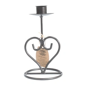 Iron Candle Holder - Single Stick Heart