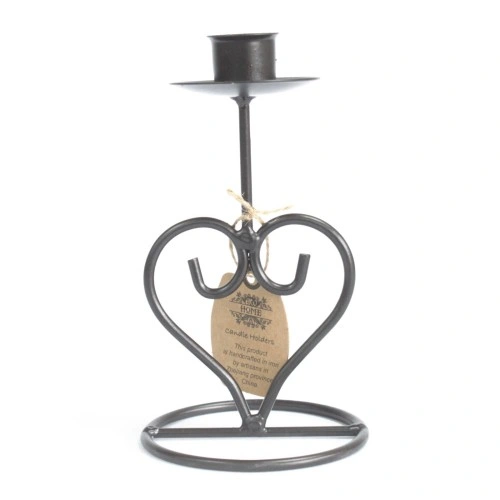 Iron Candle Holder - Single Stick Heart ➤ топ цена ➤ sorbe.bg