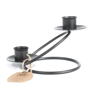 Iron Candle Holder - Double Stick Rings