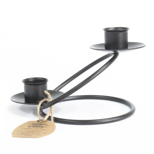Iron Candle Holder - Double Stick Rings ➤ топ цена ➤ sorbe.bg