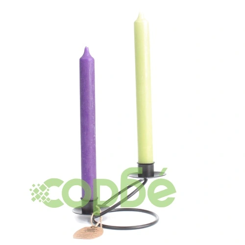 Iron Candle Holder - Double Stick Rings ➤ топ цена ➤ sorbe.bg