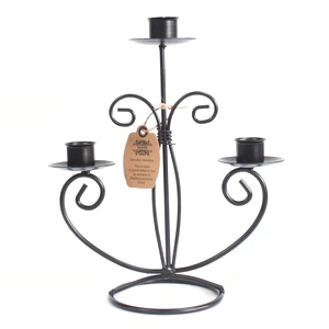 Iron Candle Holder - Tri Stick Classic