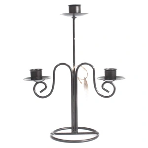 Iron Candle Holder - Tri Stick Elegant