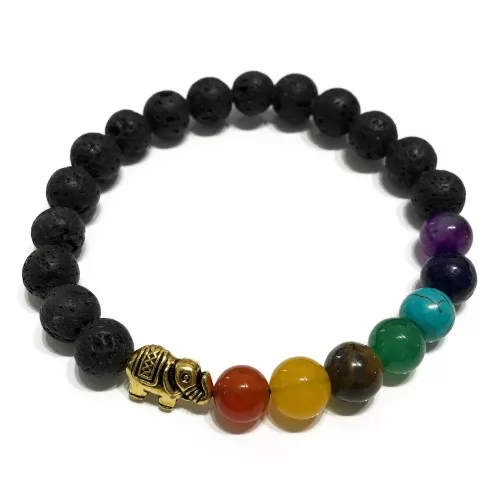 Lava Stone Bracelet - Elephant Chakra ➤ топ цена ➤ sorbe.bg