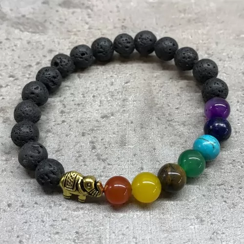 Lava Stone Bracelet - Elephant Chakra ➤ топ цена ➤ sorbe.bg