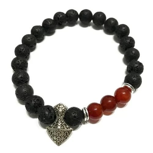 Lava Stone Bracelet - Axe-head Carnelian ➤ топ цена ➤ sorbe.bg