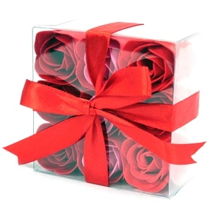 Set of 9 Soap Flowers - Red Roses