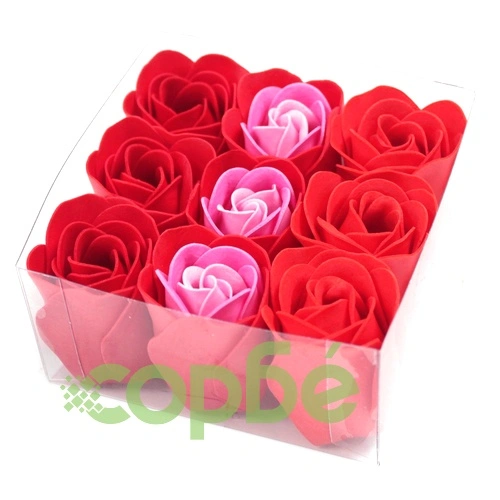 Set of 9 Soap Flowers - Red Roses ➤ топ цена ➤ sorbe.bg