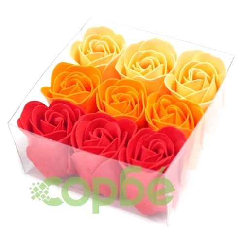 Set of 9 Soap Flower Box - Peach Roses ➤ топ цена ➤ sorbe.bg