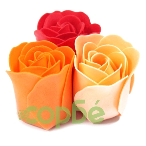Set of 9 Soap Flower Box - Peach Roses ➤ топ цена ➤ sorbe.bg