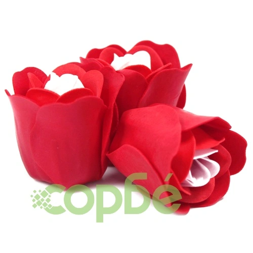 Set of 3 Soap Flower Heart Box - Red Roses ➤ топ цена ➤ sorbe.bg