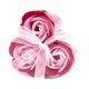 Set of 3 Soap Flower Heart Box - Pink Roses