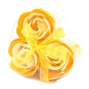 Set of 3 Soap Flower Heart Box - Spring Roses