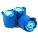 Set of 3 Soap Flower Heart Box - Blue Wedding Roses