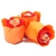 Set of 3 Soap Flower Heart Box - Peach Roses